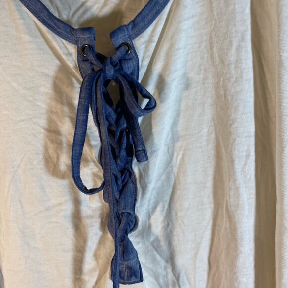 Maurices White Blue Top Lace 1/4 Size 2 - Picture 4 of 6